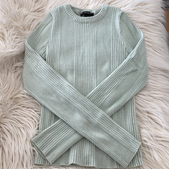 Forever 21 Green Mint Long Sleeve Top - Picture 4 of 6